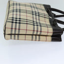 BURBERRY Nova Check Hand Bag Canvas Beige Auth ep4500-3