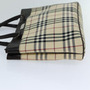 BURBERRY Nova Check Hand Bag Canvas Beige Auth ep4500-4