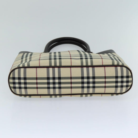 BURBERRY Nova Check Hand Bag Canvas Beige Auth ep4500