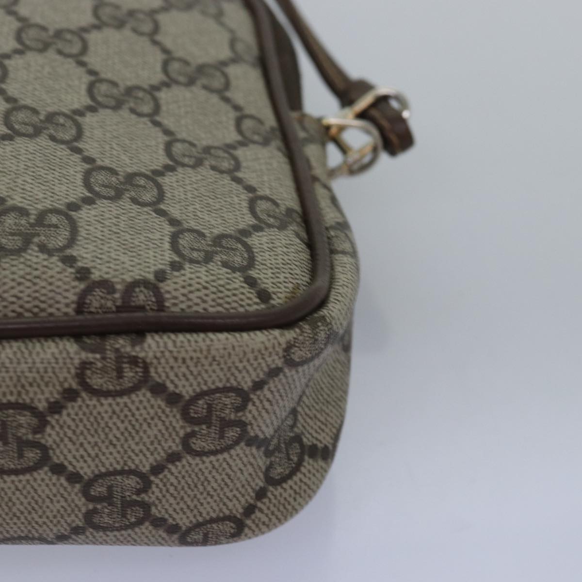 GUCCI GG Supreme Shoulder Bag PVC Beige 97 02 068 Auth ep4507