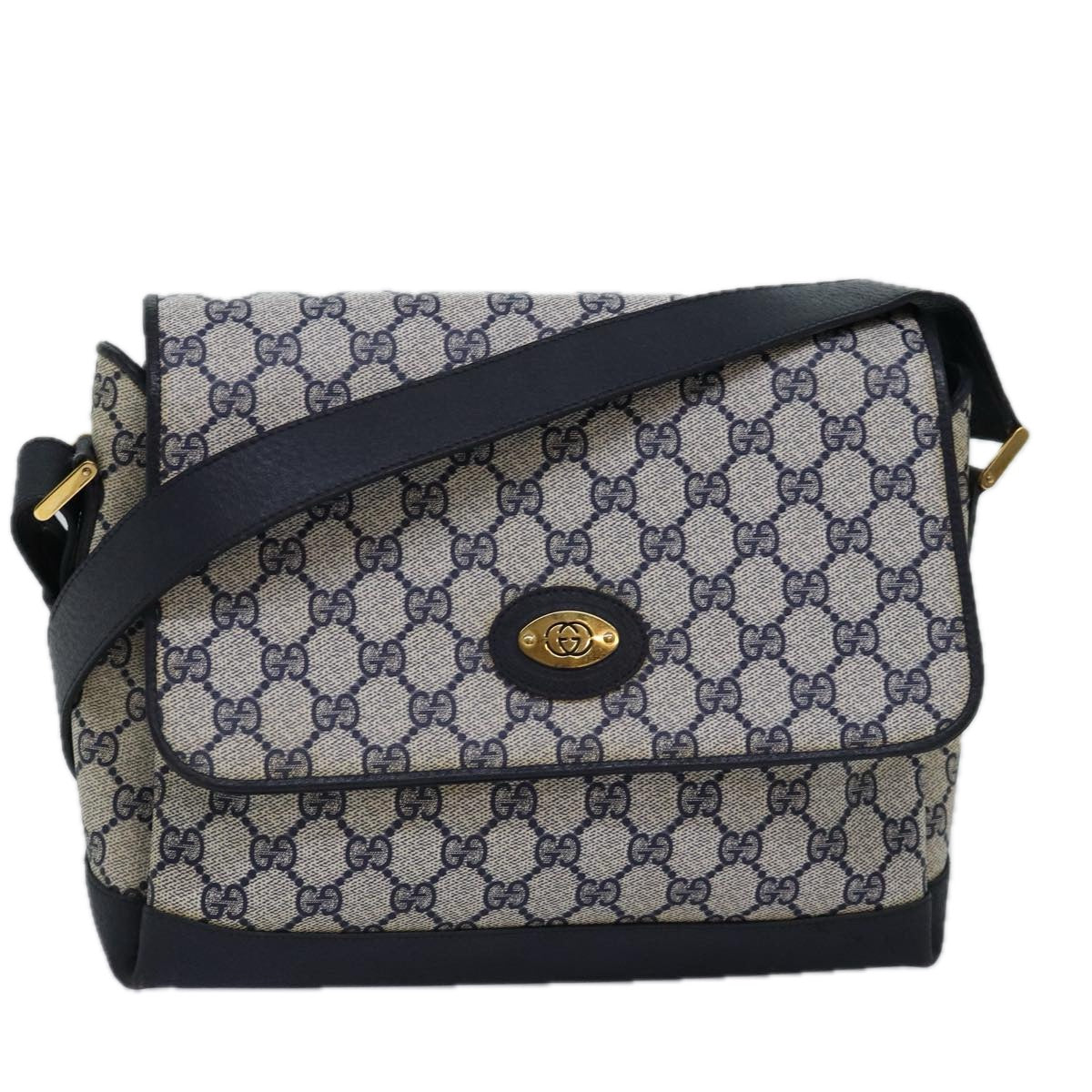 GUCCI GG Supreme Shoulder Bag PVC Navy 001 406 0141 Auth ep4514