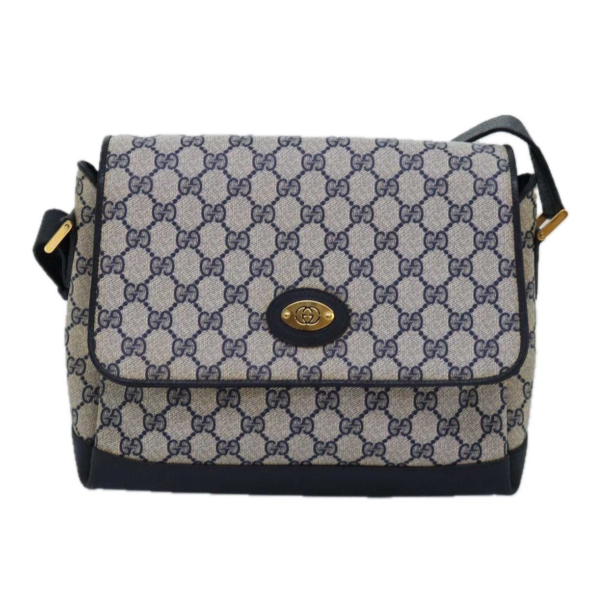 GUCCI GG Supreme Shoulder Bag PVC Navy 001 406 0141 Auth ep4514