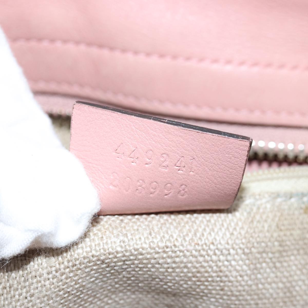 GUCCI Micro GG Canvas Guccissima Hand Bag Outlet 2way Pink 449241 Auth ep4516