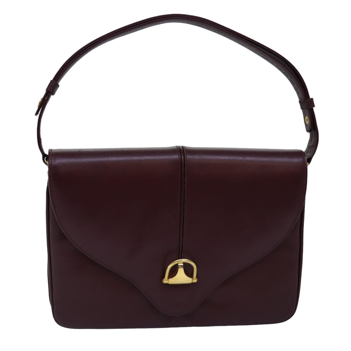 GUCCI Shoulder Bag Leather Bordeaux Auth ep4539