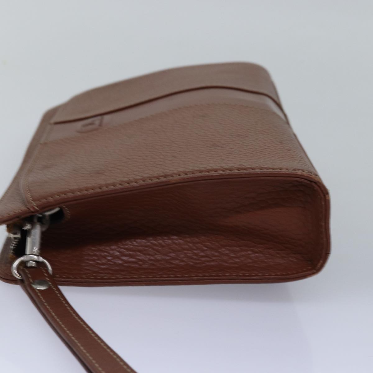 Burberrys Clutch Bag Leather Brown Auth ep4543