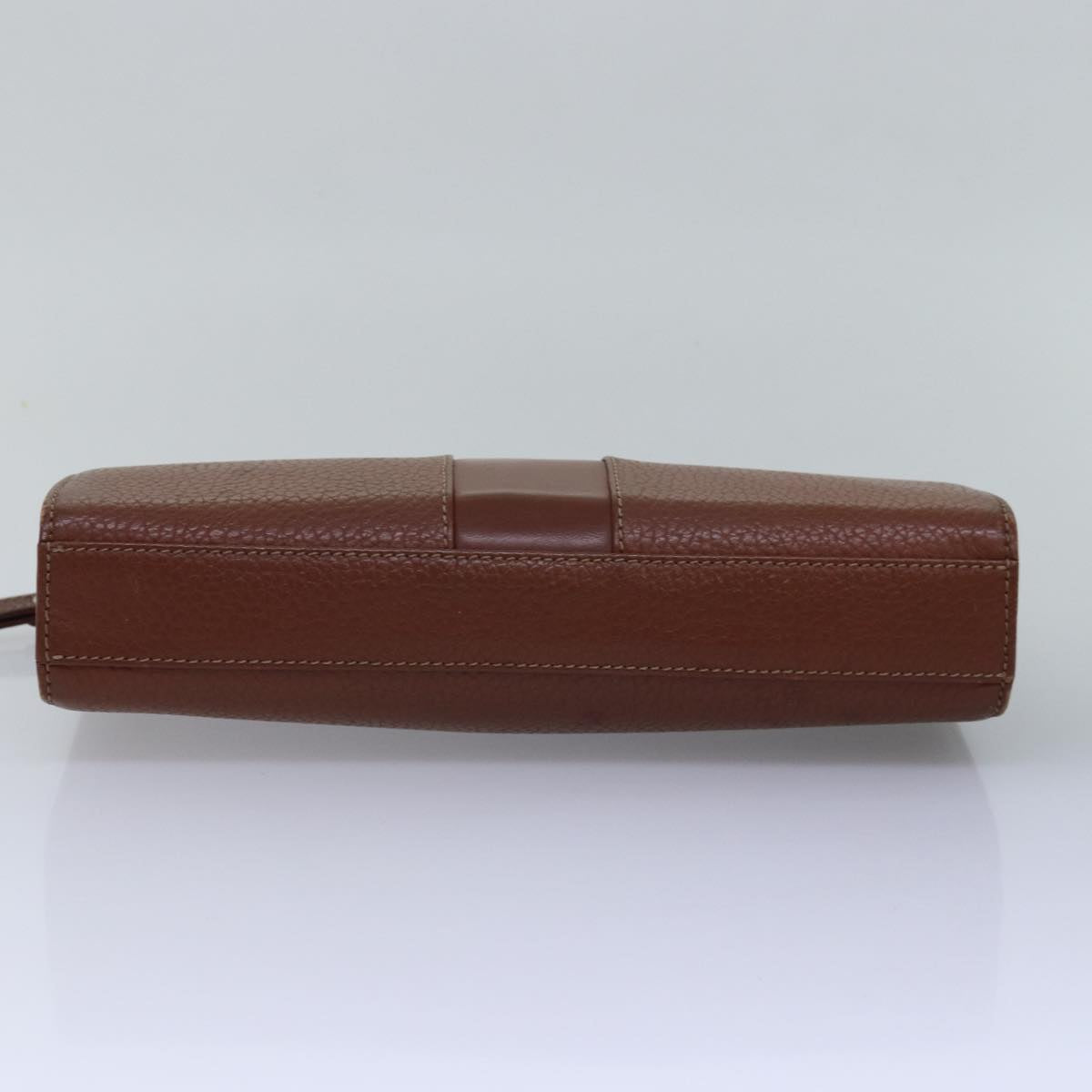 Burberrys Clutch Bag Leather Brown Auth ep4543