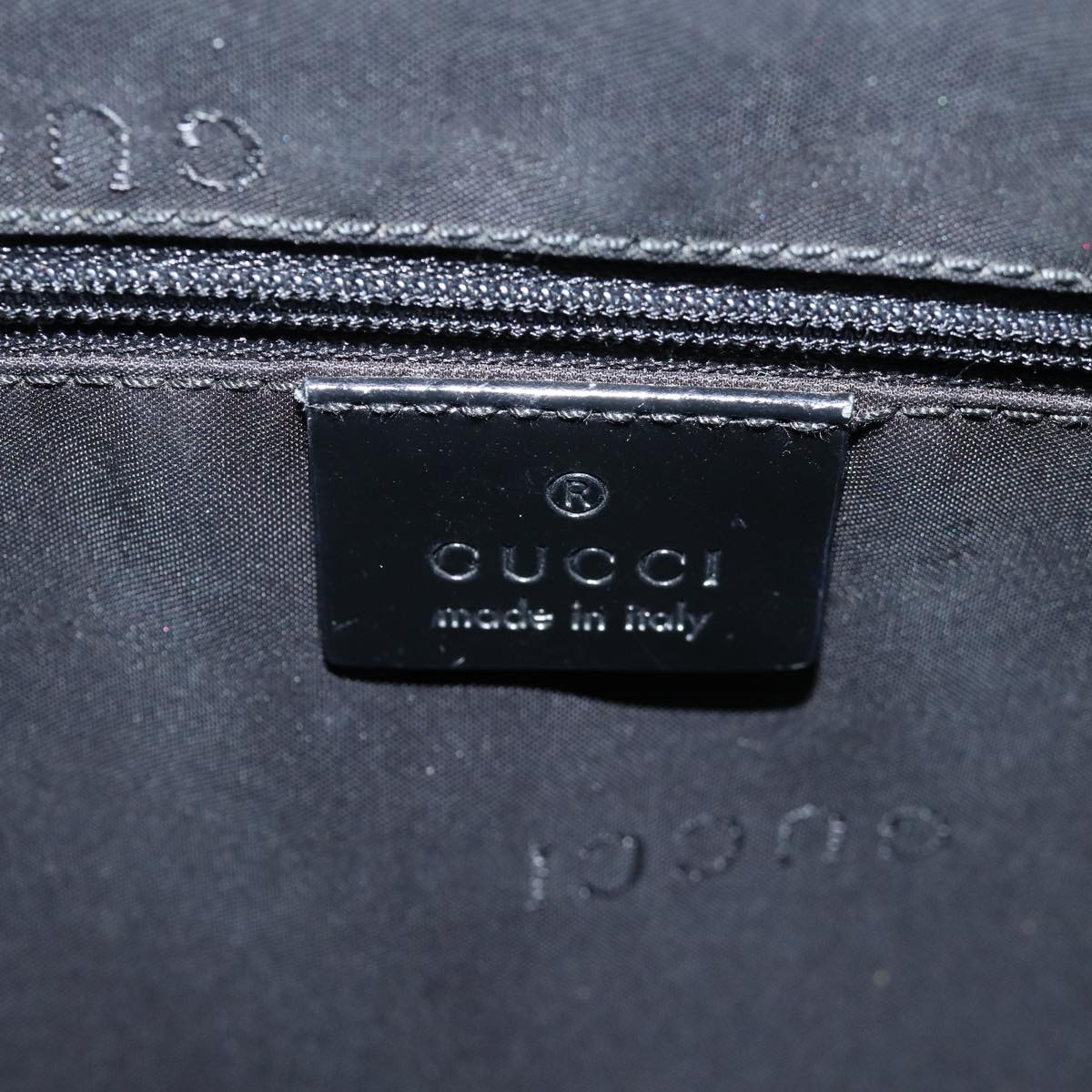 GUCCI Bamboo Hand Bag Nylon 2way Black 000 0828 2058 Auth ep4550