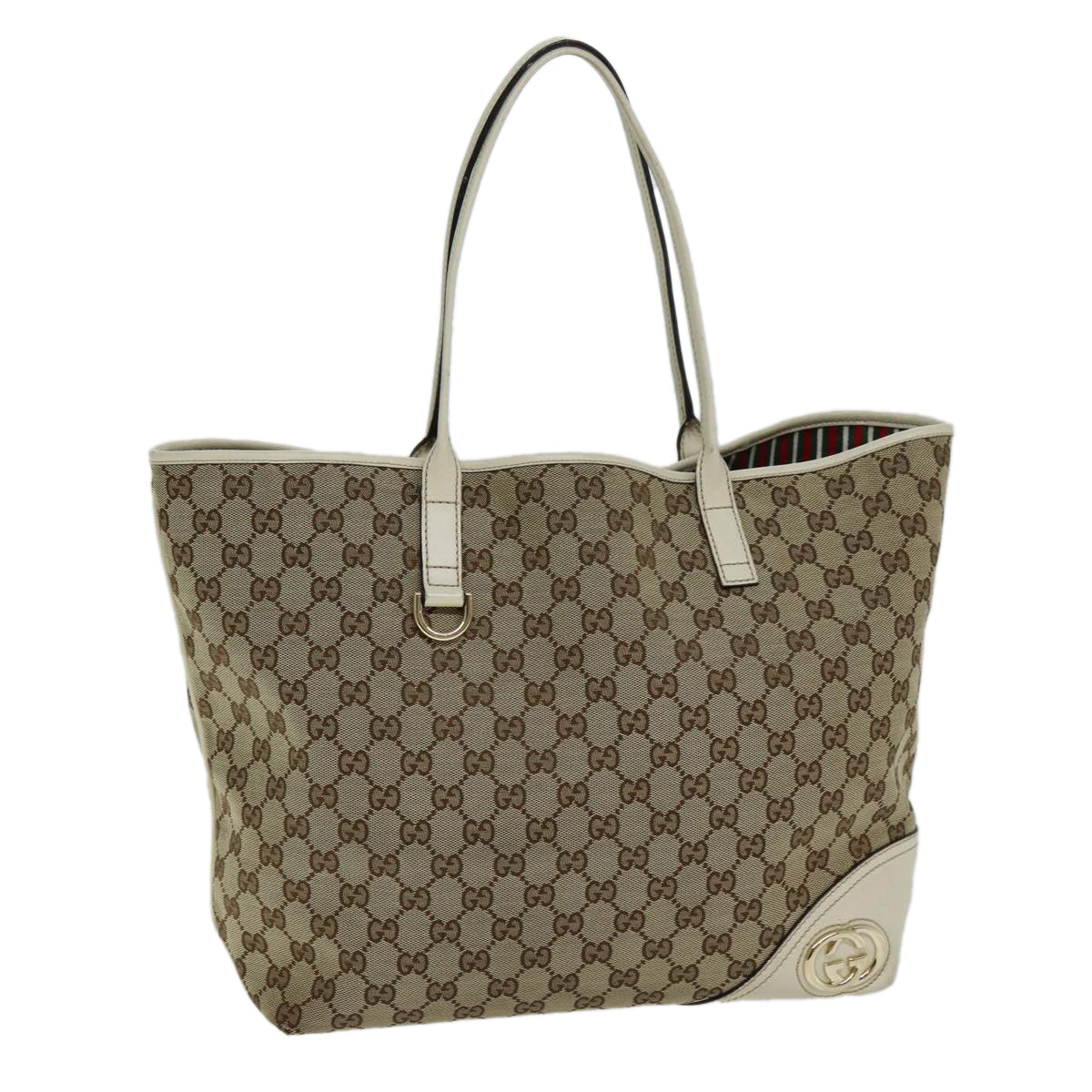 GUCCI GG Canvas Tote Bag Beige 169945 Auth ep4555