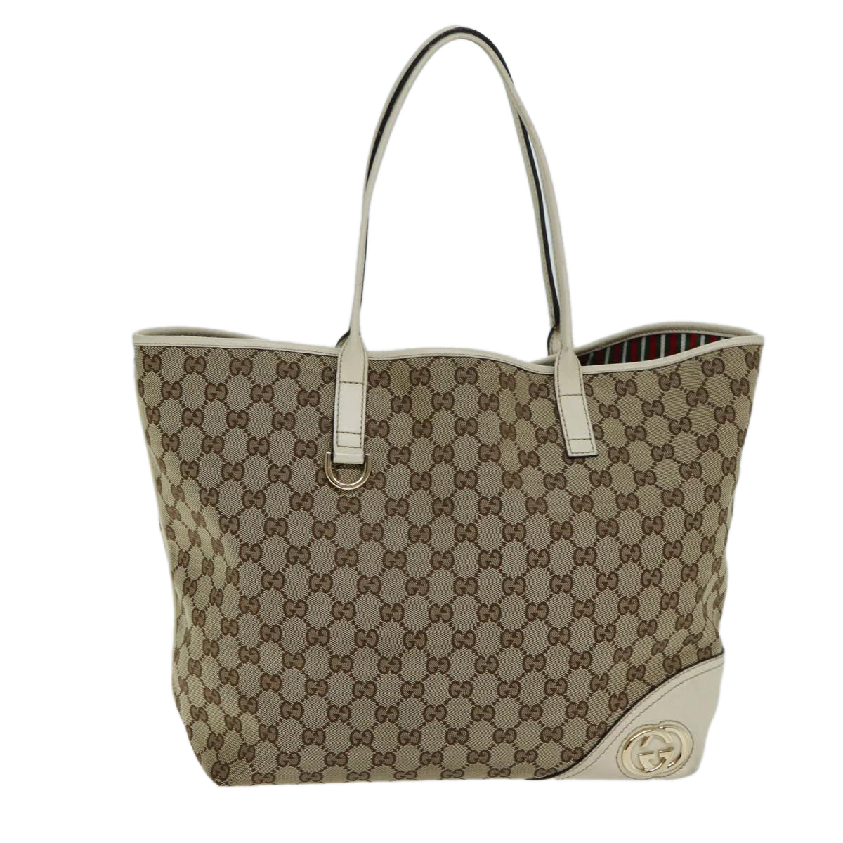 GUCCI GG Canvas Tote Bag Beige 169945 Auth ep4555