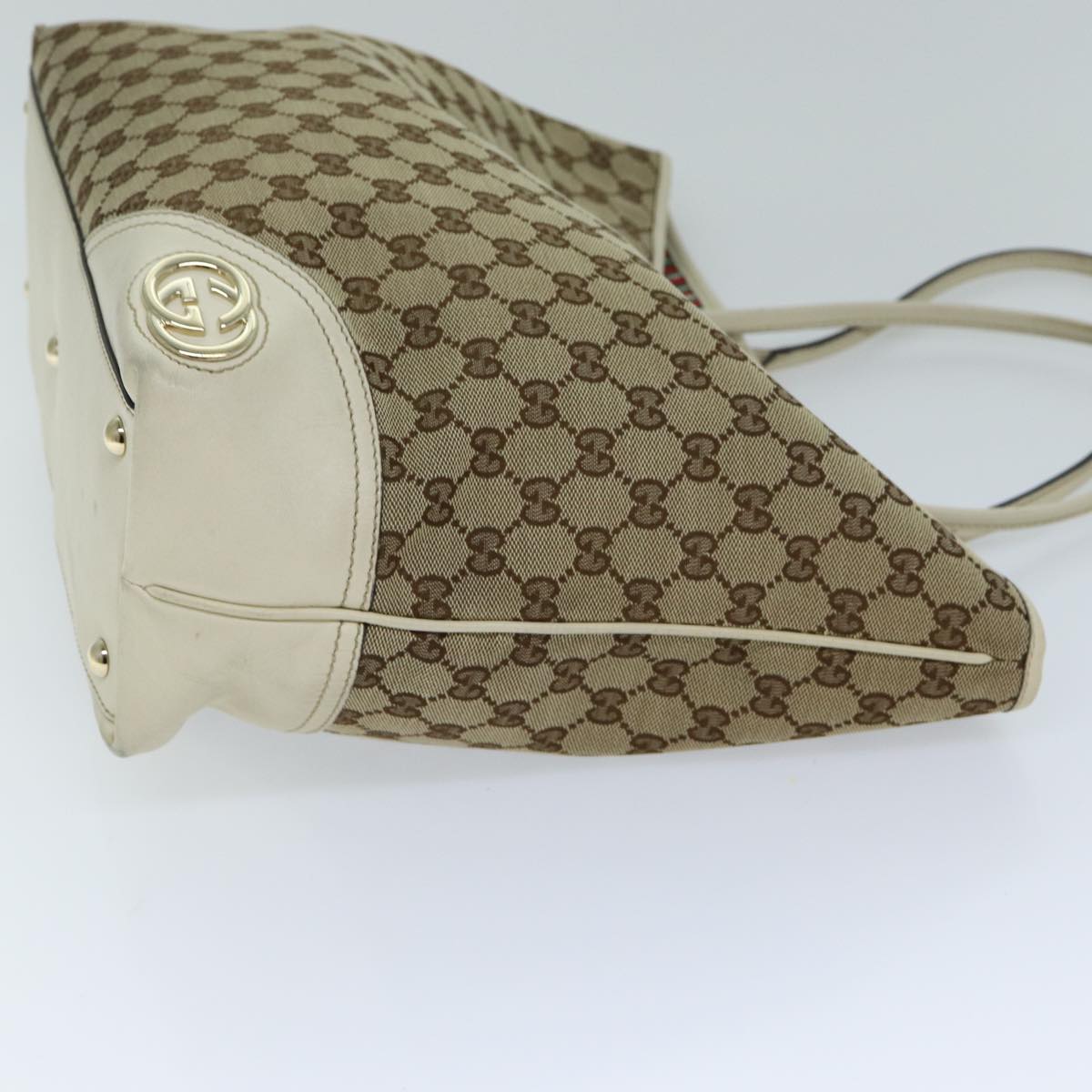 GUCCI GG Canvas Tote Bag Beige 169945 Auth ep4555