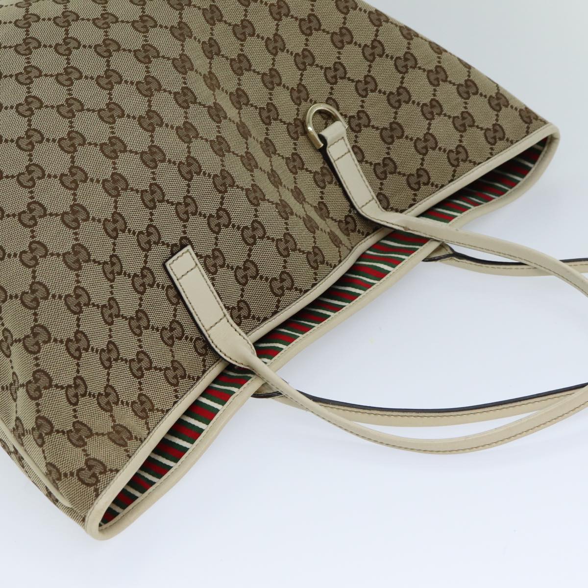 GUCCI GG Canvas Tote Bag Beige 169945 Auth ep4555