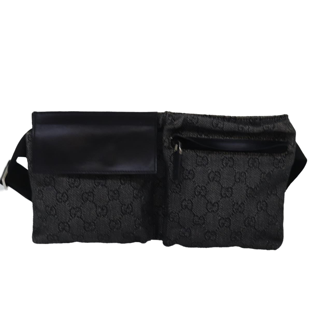 GUCCI GG Canvas Waist bag Black 28566 Auth ep4558