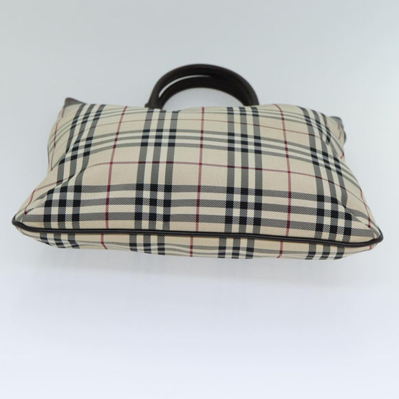 BURBERRY Nova Check Hand Bag Canvas Beige Auth ep4559