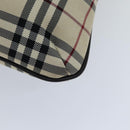 BURBERRY Nova Check Hand Bag Canvas Beige Auth ep4559-14