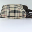 BURBERRY Nova Check Hand Bag Canvas Beige Auth ep4559-3