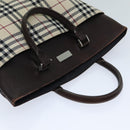 BURBERRY Nova Check Hand Bag Canvas Beige Auth ep4559-6