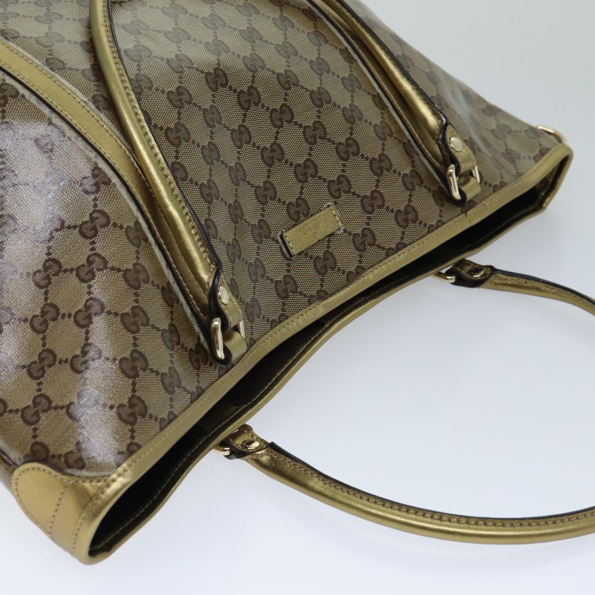 GUCCI GG Crystal Tote Bag Beige 197953 Auth ep4566