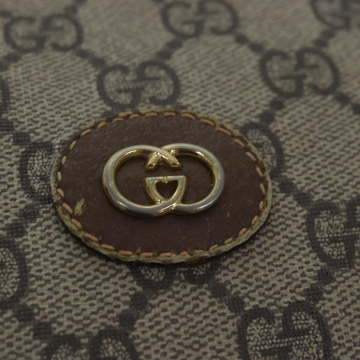 GUCCI GG Supreme Web Sherry Line Boston Bag PVC Beige 002 115 6697 Auth ep4571