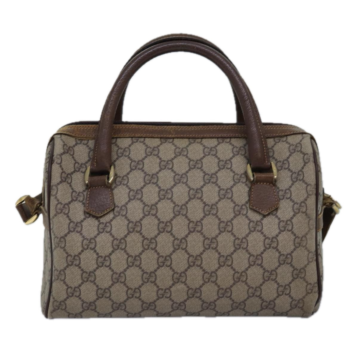 GUCCI GG Supreme Web Sherry Line Boston Bag PVC Beige 002 115 6697 Auth ep4571