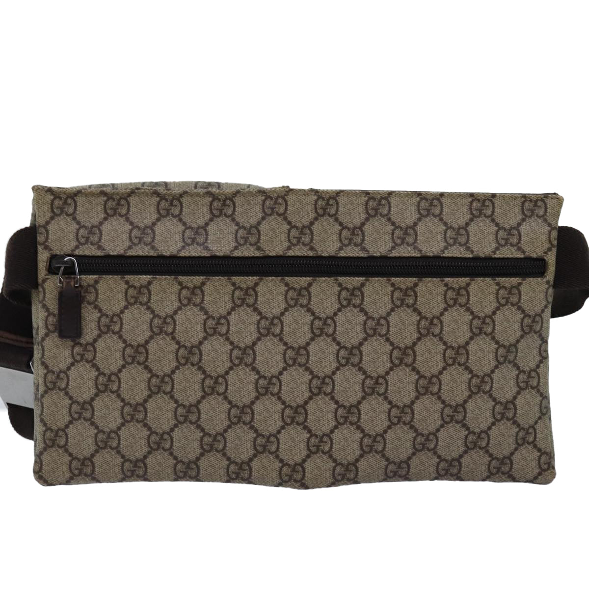 GUCCI GG Supreme Waist bag PVC Beige 28566 Auth ep4576