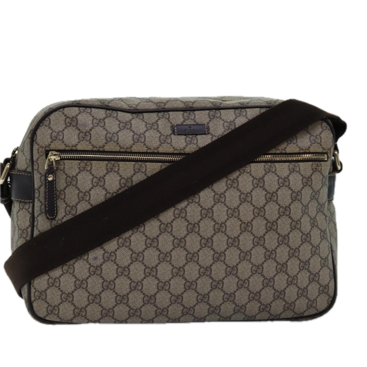 GUCCI GG Supreme Shoulder Bag PVC Beige 211107 Auth ep4581