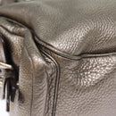 PRADA Shoulder Bag Leather Silver Auth ep4586-15
