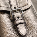 PRADA Shoulder Bag Leather Silver Auth ep4586-10