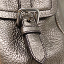 PRADA Shoulder Bag Leather Silver Auth ep4586-17