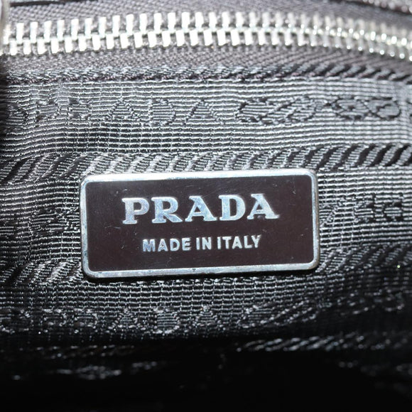 PRADA Shoulder Bag Leather Silver Auth ep4586
