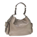 PRADA Shoulder Bag Leather Silver Auth ep4586-1