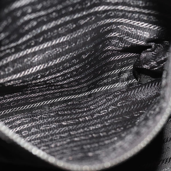 PRADA Shoulder Bag Leather Silver Auth ep4586