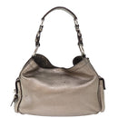 PRADA Shoulder Bag Leather Silver Auth ep4586-2