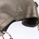 PRADA Shoulder Bag Leather Silver Auth ep4586-6