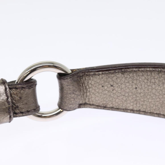 PRADA Shoulder Bag Leather Silver Auth ep4586