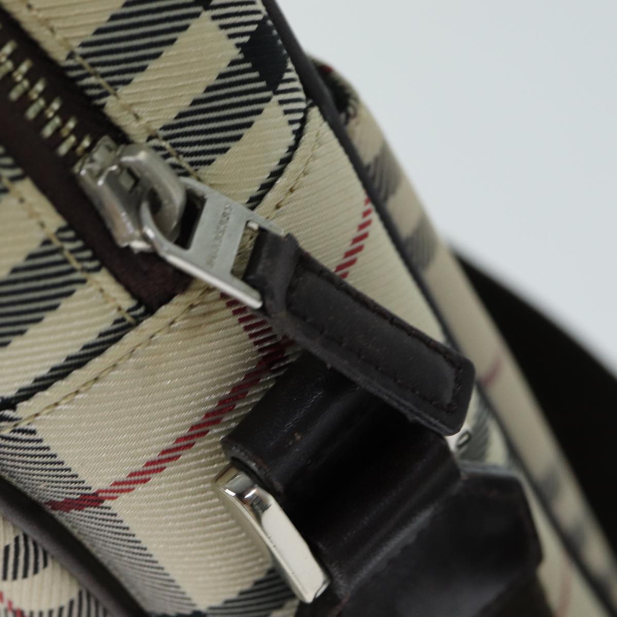 BURBERRY Nova Check Shoulder Bag Canvas Beige Brown Auth ep4595