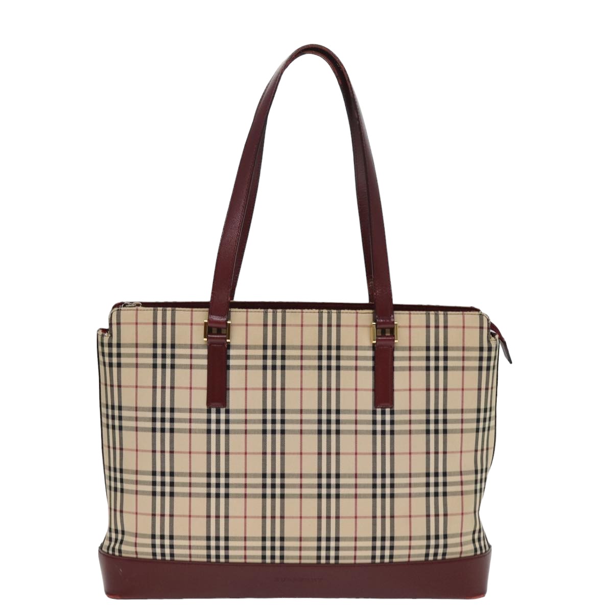 BURBERRY Nova Check Tote Bag Nylon Beige Auth ep4597