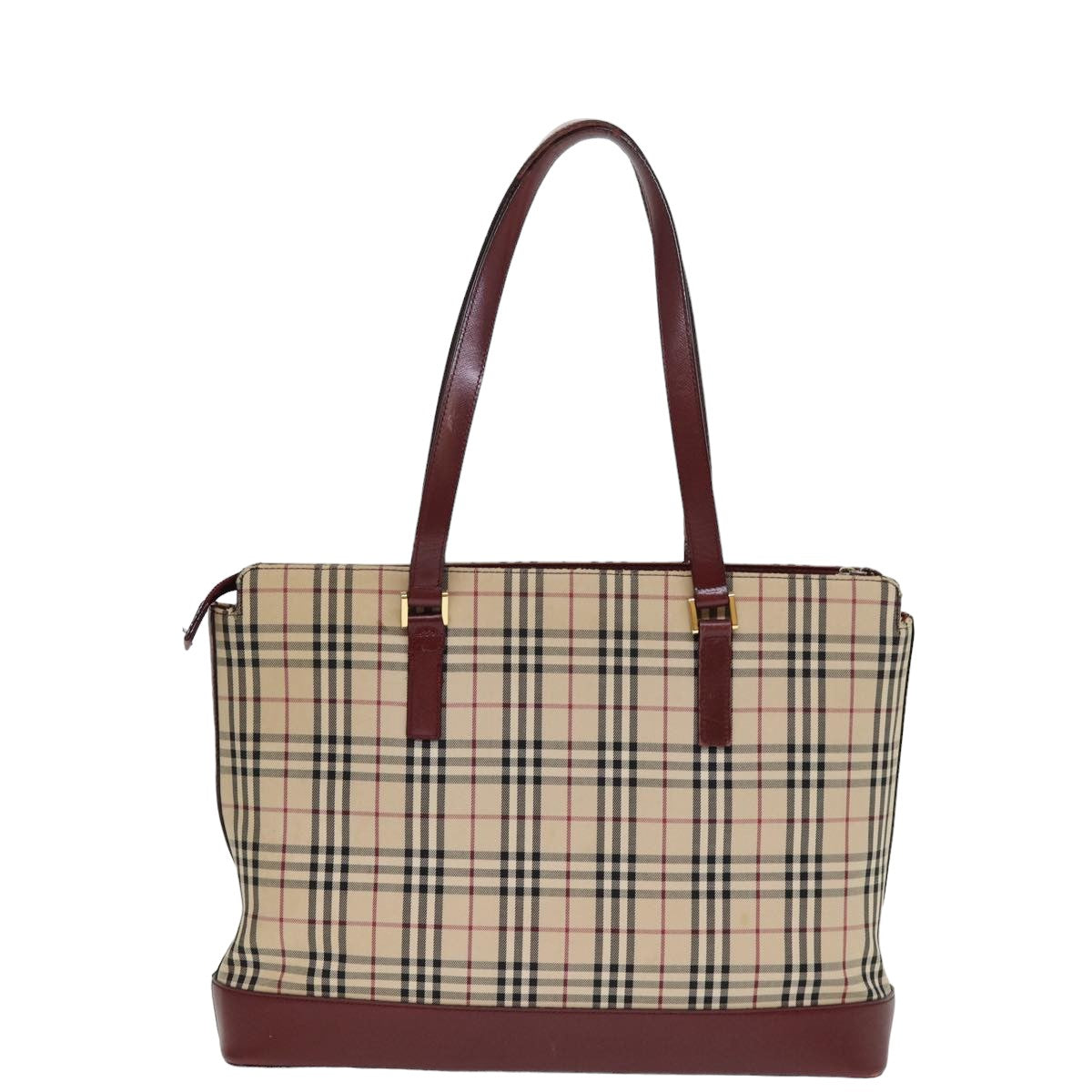 BURBERRY Nova Check Tote Bag Nylon Beige Auth ep4597