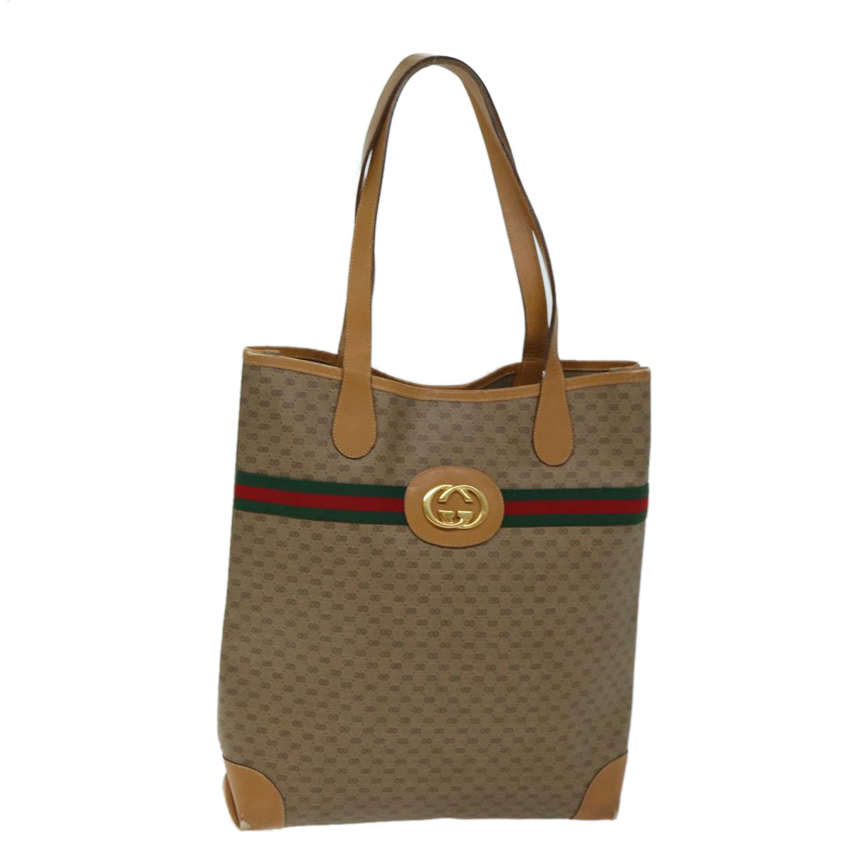 GUCCI Micro GG Supreme Web Sherry Line Tote Bag Beige 002 904 0131 Auth ep4613 - 0