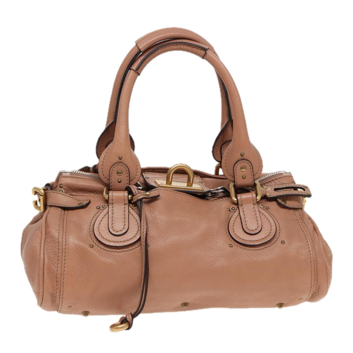 Chloe Paddington Hand Bag Leather Beige Auth ep4629