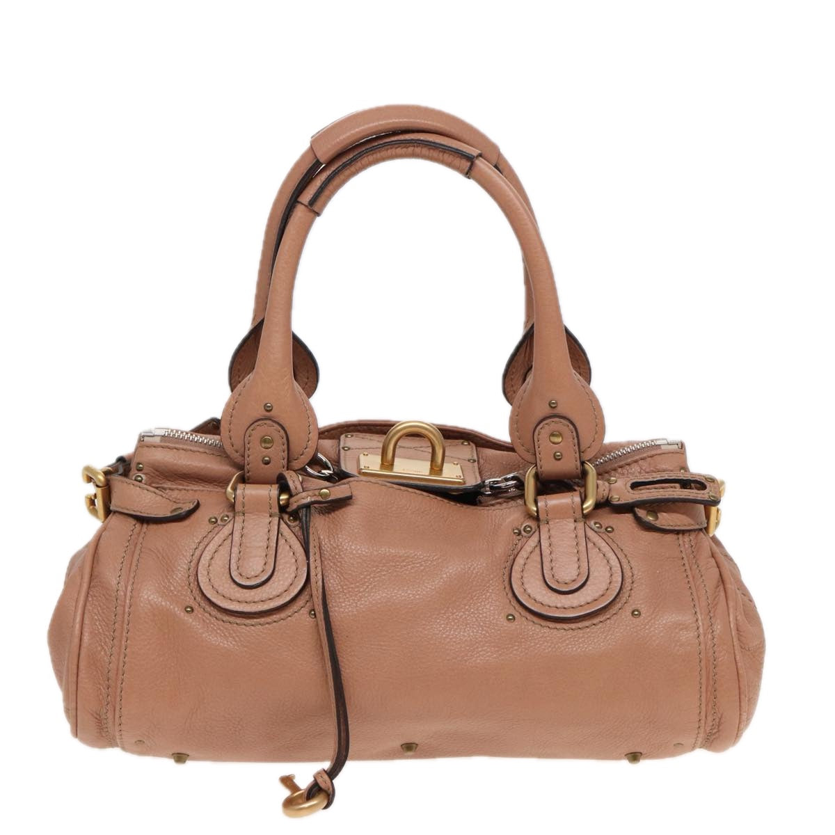 Chloe Paddington Hand Bag Leather Beige Auth ep4629 - 0