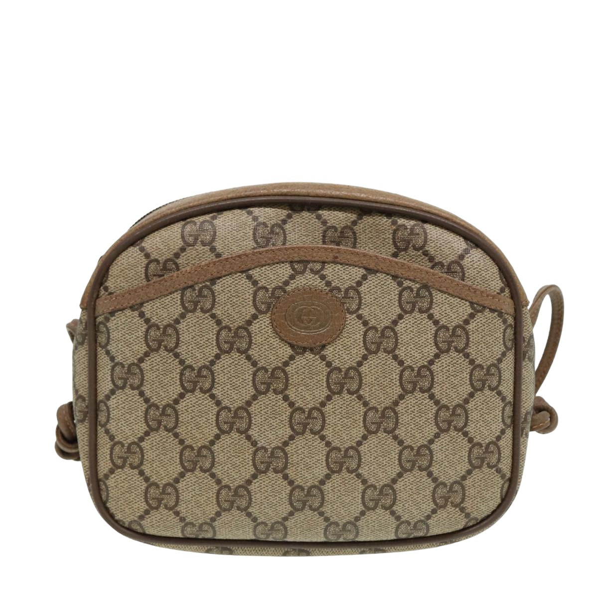 GUCCI GG Supreme Shoulder Bag PVC Leather Beige 116 02 606 Auth ep4637 - 0