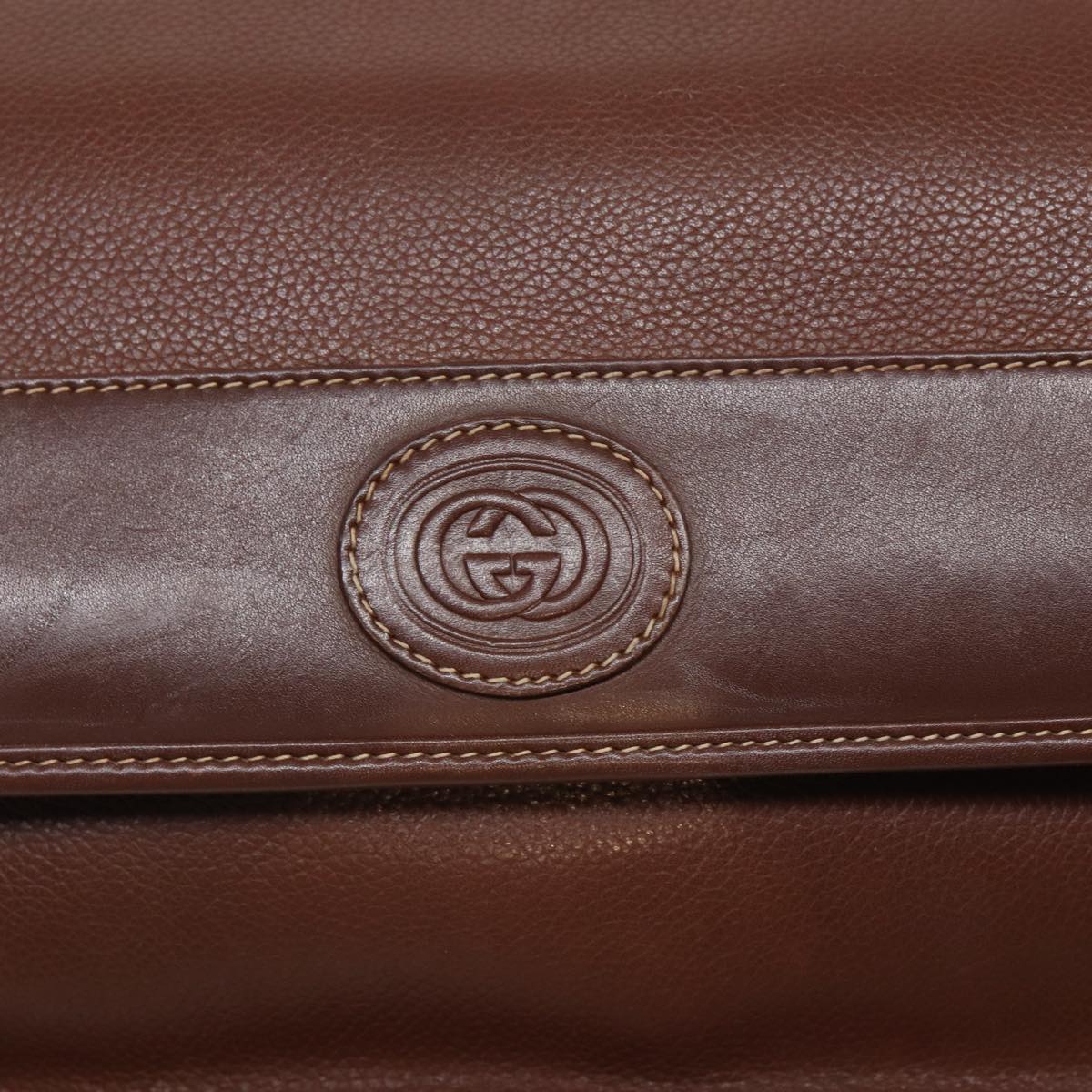 GUCCI Shoulder Bag Leather Brown 001 14 0925 Auth ep4642