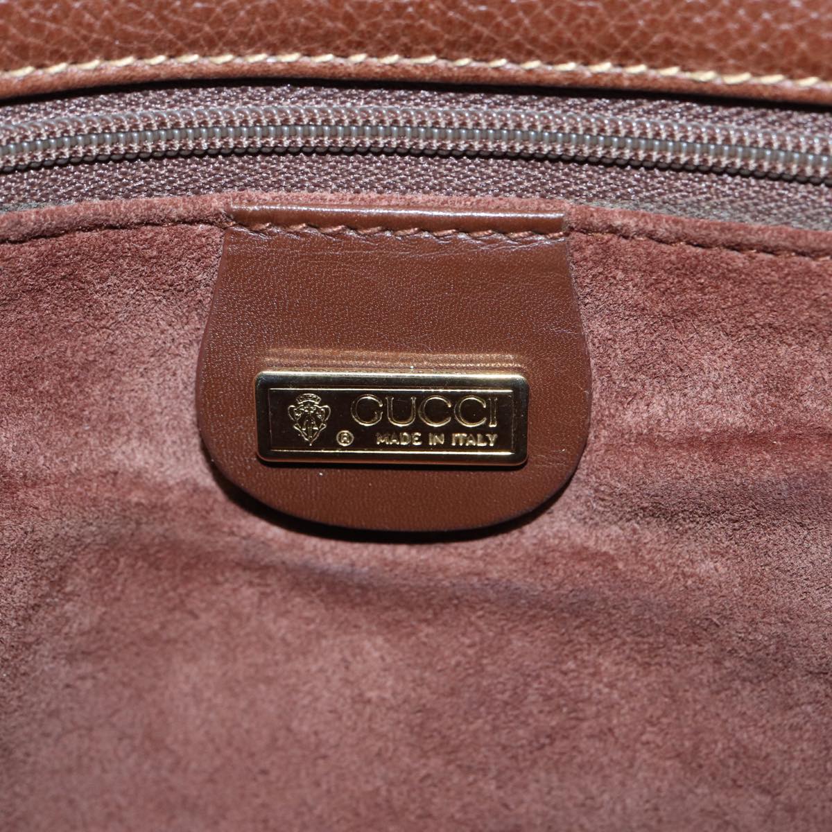 GUCCI Shoulder Bag Leather Brown 001 14 0925 Auth ep4642