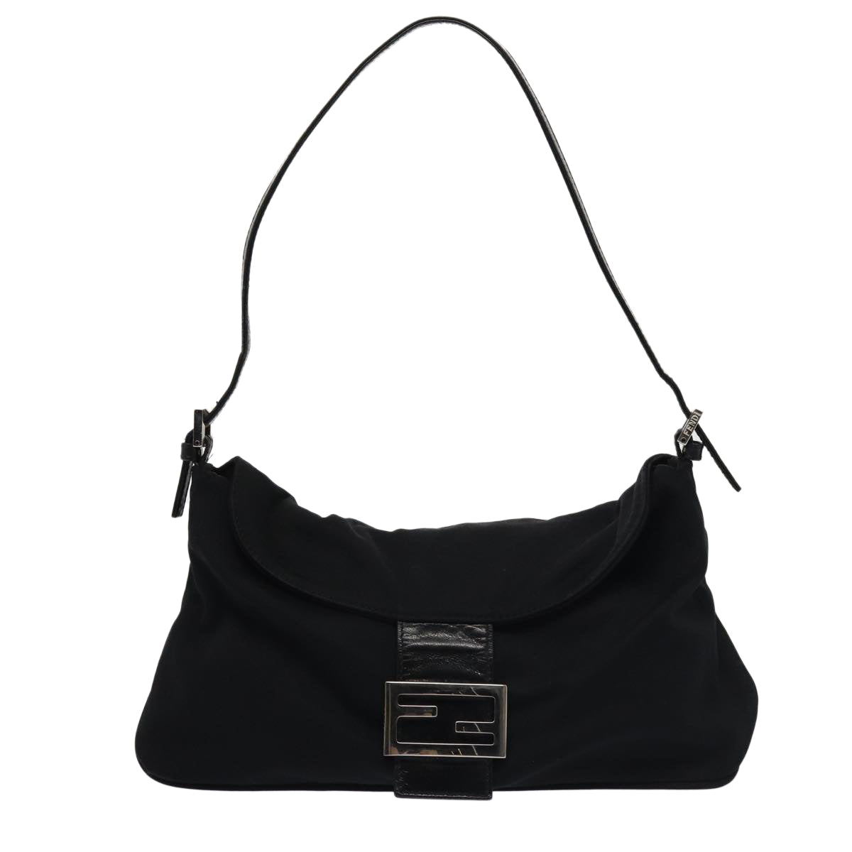 FENDI Shoulder Bag Nylon Black Auth ep4648