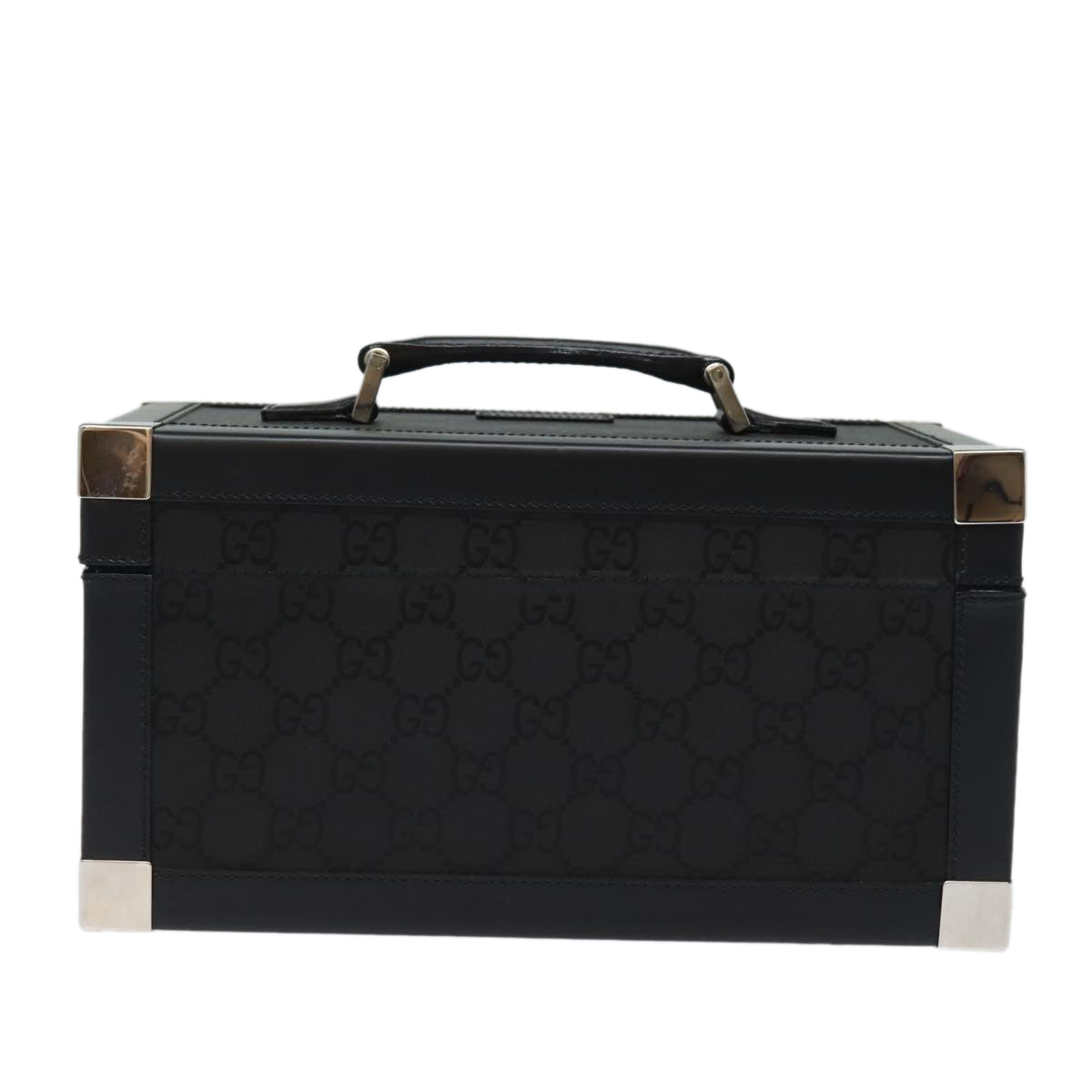 GUCCI GG Canvas Vanity Case Hand Bag Black Auth ep4649