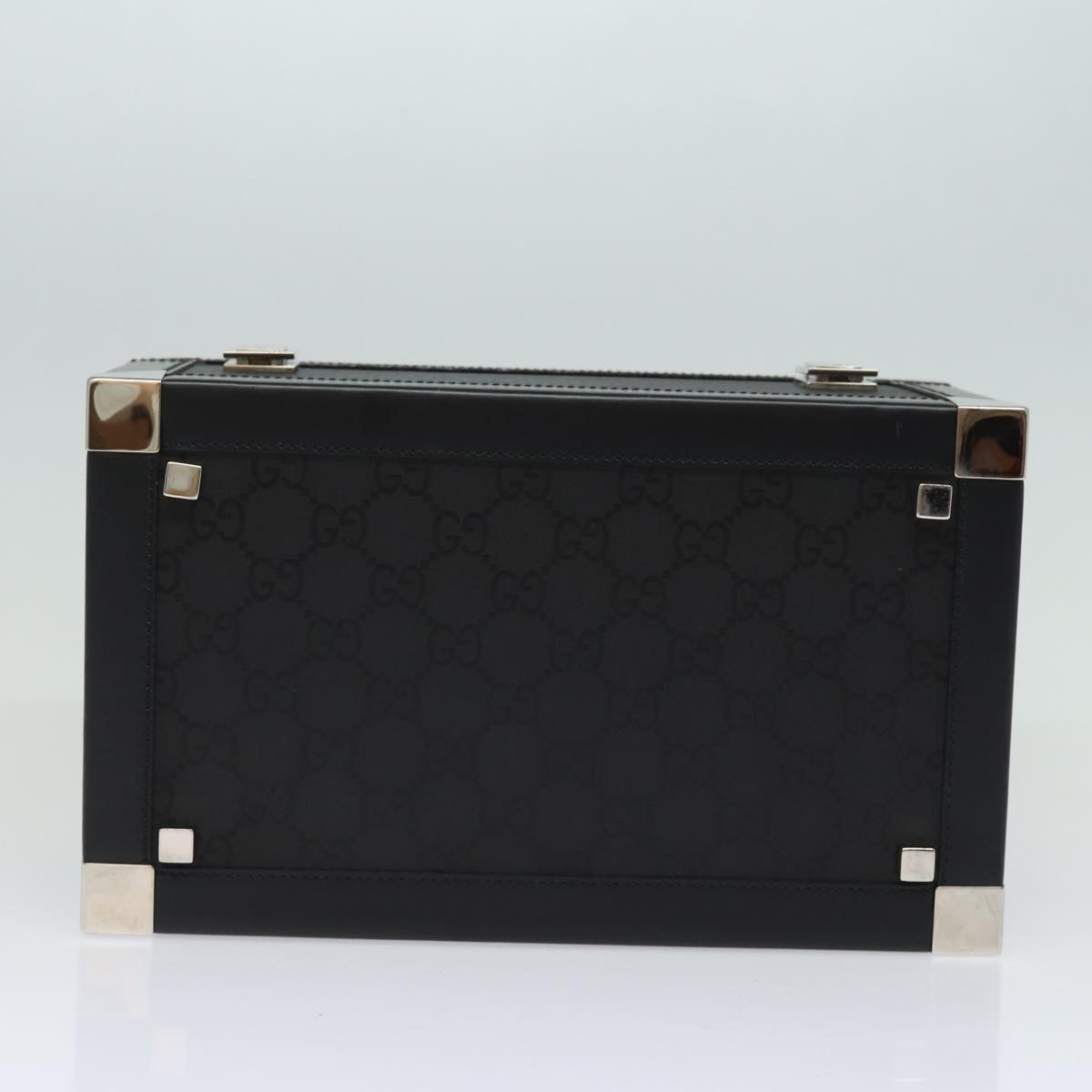 GUCCI GG Canvas Vanity Case Hand Bag Black Auth ep4649