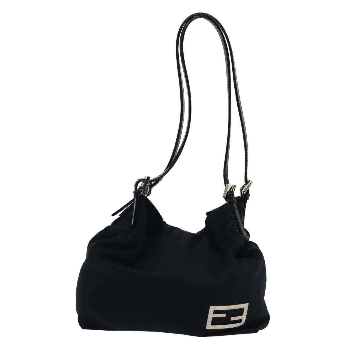 FENDI Shoulder Bag Nylon Black Auth ep4657