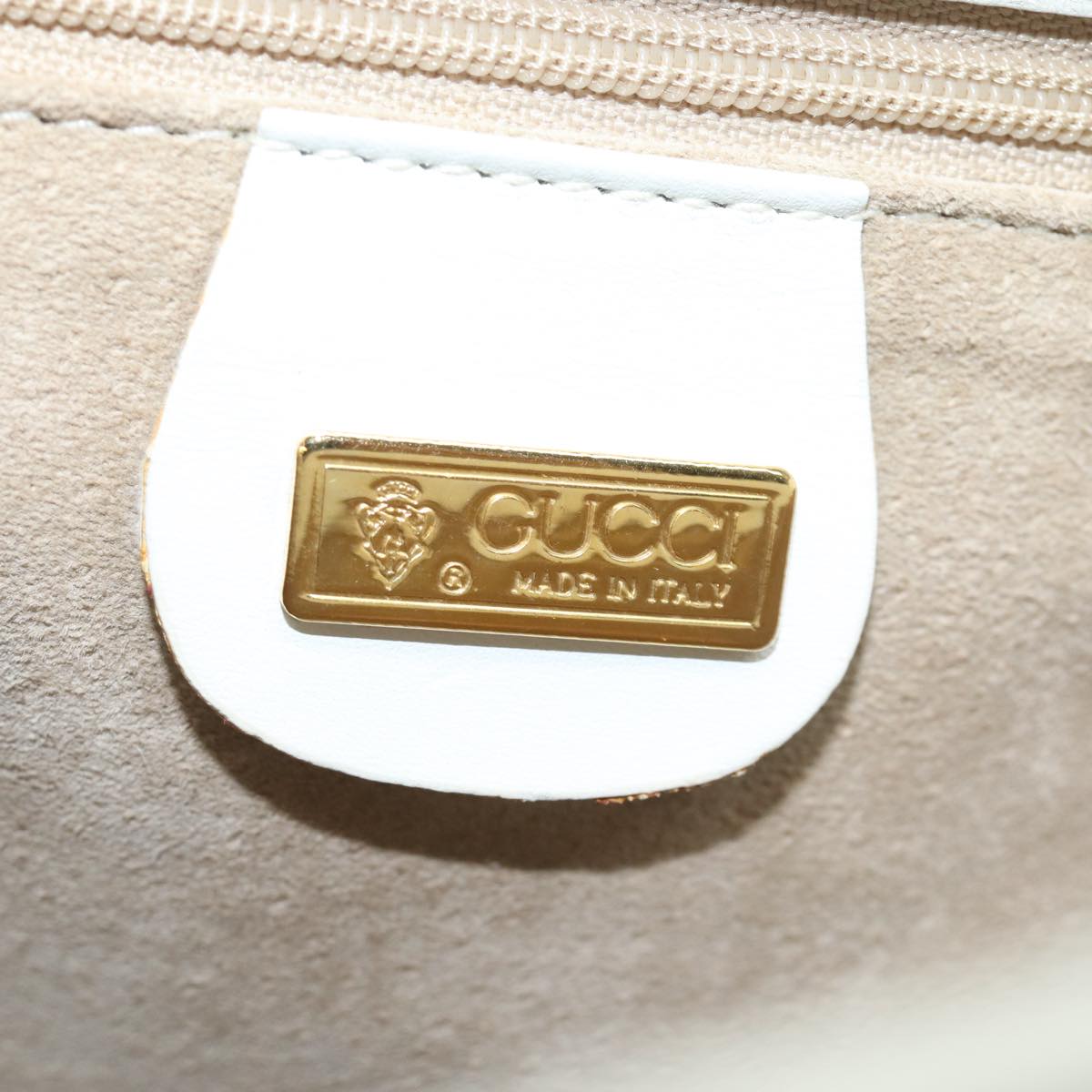 GUCCI Bamboo Hand Bag Leather White 000 23 0116 Auth ep4660