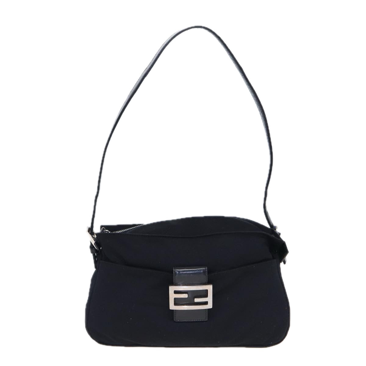 FENDI Shoulder Bag Nylon Black Auth ep4669