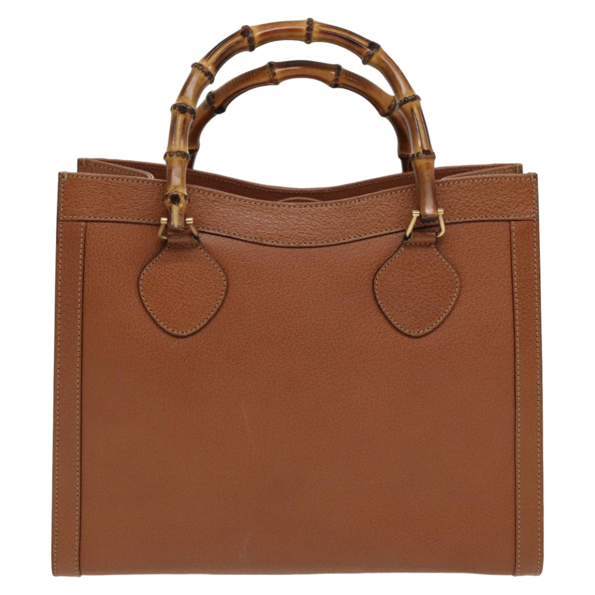 GUCCI Bamboo Hand Bag Leather Brown 002 1186 0260 Auth ep4671